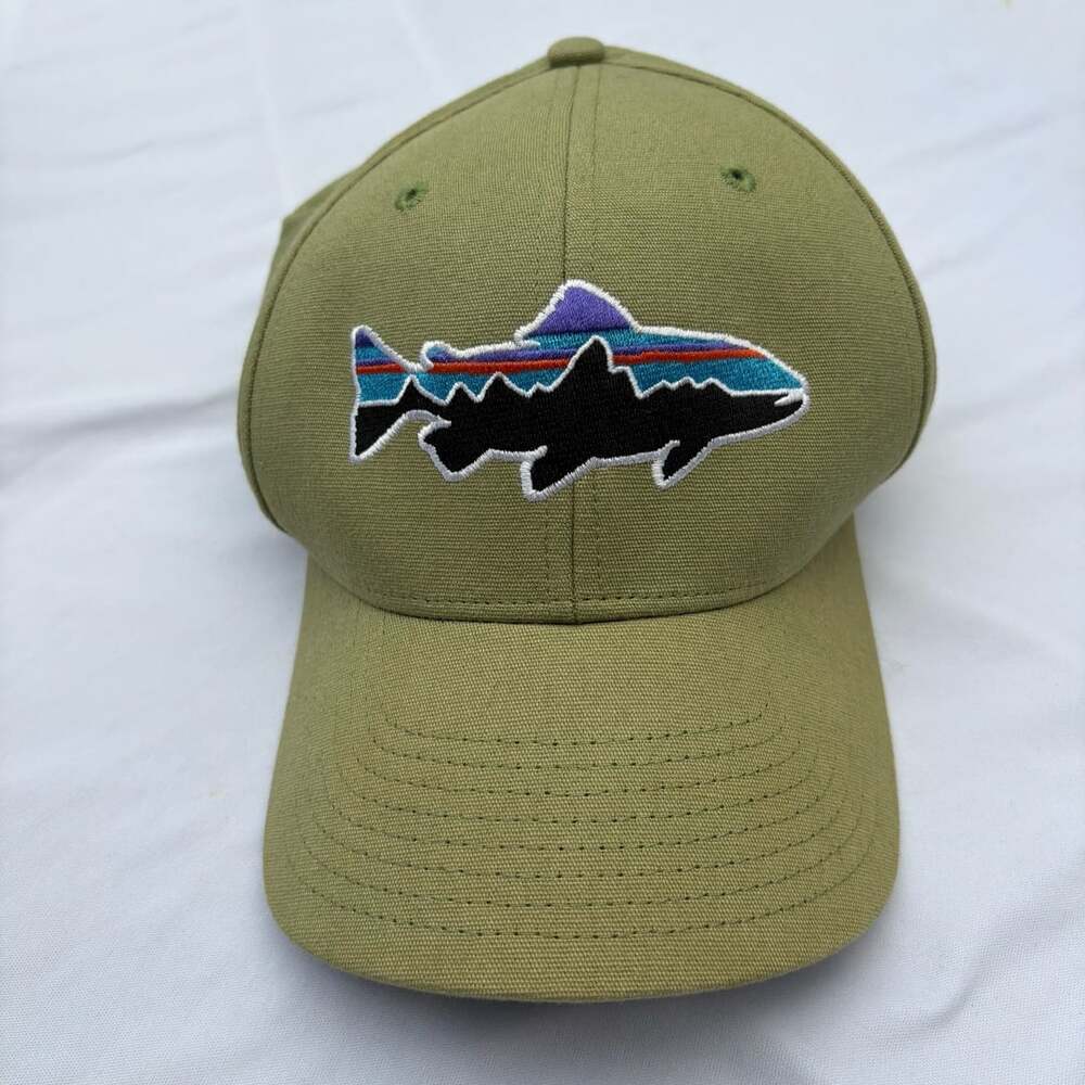 Patagonia Fitz Roy Trout Sage Green Adjustable Baseball Cap Hat